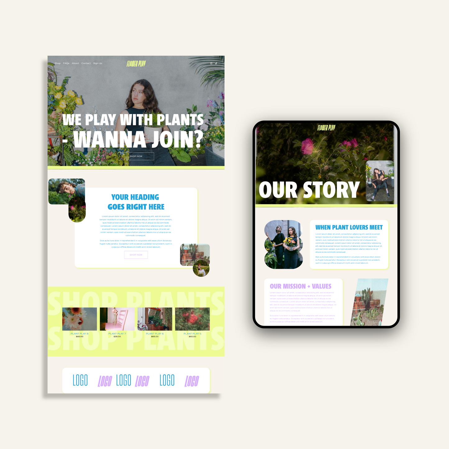 Flower Play - Squarespace Website Template