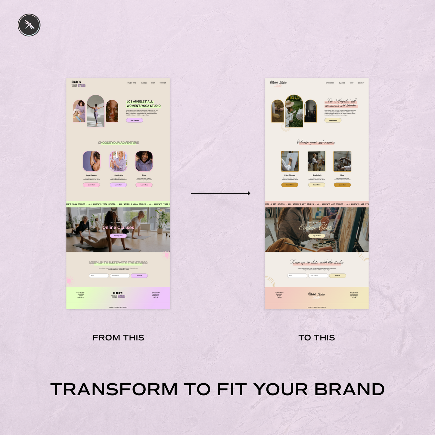 Claire’s Website Wireframe Template