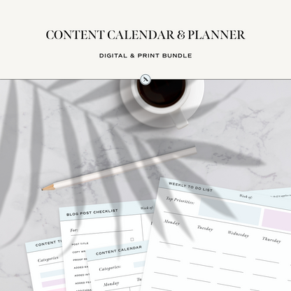 Blog Content Calendar & Planner