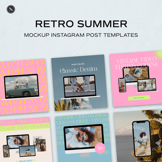 Retro Summer Mockup Instagram Post Template | Canva Template