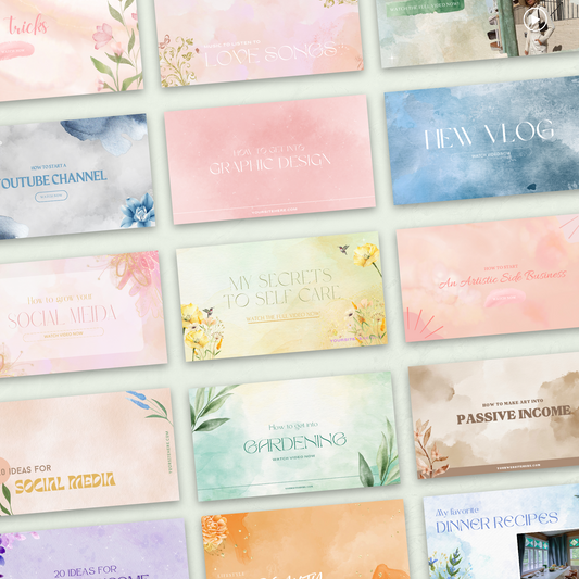 Willow Watercolor Youtube Thumbnail Template